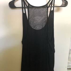 Black tank with sheer back.